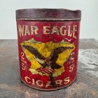 Vtg WAR EAGLE Red Advertising 2 for 5¢ Cigar Tobacco Tin Factory #17 Virginia