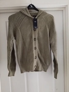 Bnwt Marks& Spencer Ladies Khaki Cotton Blend Hooded Cardigan Size Extra Small - Picture 1 of 12