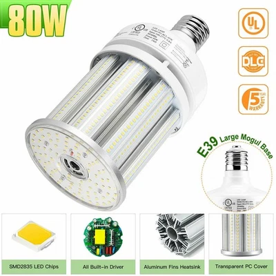 320W MH HPS Equivalent 80W 11500LM LED Corn Light Bulb High Bay Warehouse Garage - Image 1 of 4