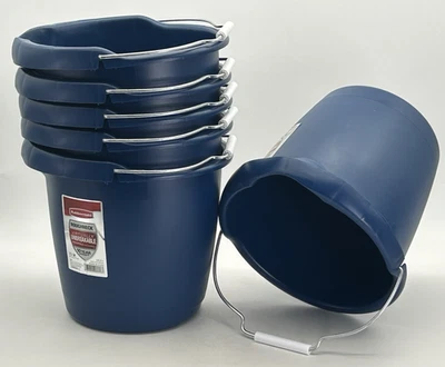 (6 PK) NUEVO Rubbermaid Comercial 15 Qt 14.2" L Cuello Áspero Azul Cubo Verter Caño Foto 1 de 4