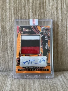2024 Panini Select Michael Penix Jr Orange Pulsar Jumbo Patch Auto Rookie 35 RPA - Picture 1 of 2