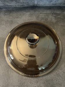 Pyrex Corning Vision V-1.5-C (16) Glass Amber 7” Round Replacement Lid Cover - Picture 1 of 5