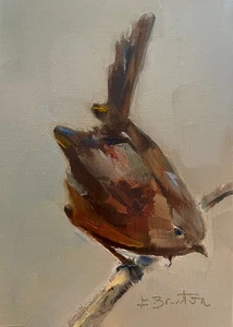 Original Oil Painting, Small, 7"x5" Bird by Gary Bruton - Picture 1 of 1