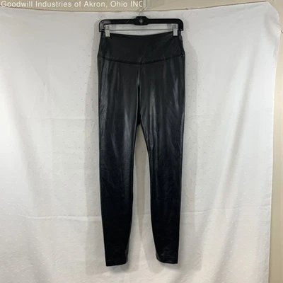 Leggings femininas de couro sintético Gently Loved White House Black Market pretas, tamanho 6 - Imagem 1 de 3