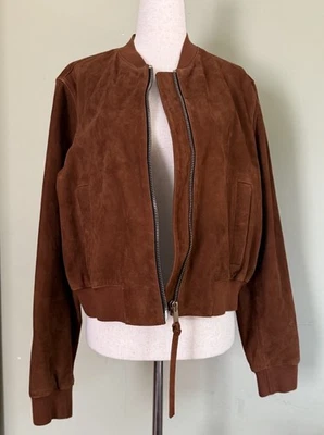 All Saints Orten Suede Bomber Jacket,women, Size 4 - Image 1 of 4