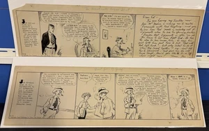 Joe Jinks Daily Strips Vic Forsythe 2 Strips 1929 Platinum Age Original Art - Picture 1 of 3