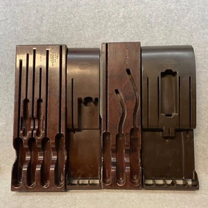 Four Vintage Cutco Knife Tray Organizers Brown Very Good Condition - Picture 1 of 18