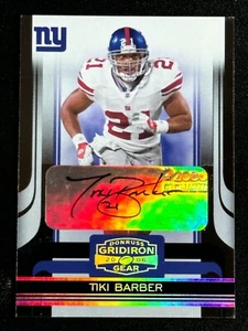 2006 Donruss Gridiron Gear Autograph Gold Foil Tiki Barber #70 Giants SSP /20 - Picture 1 of 2
