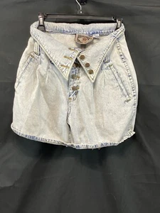 Acid Wash Jeansshorts mit Frontknöpfen & Klappe EXP Jeans Größe 7 Vintage - Bild 1 von 12