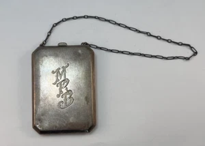 Antique Sterling Silver Flapper Dance Change Purse Monogram MRB 90 Grams - Picture 1 of 16