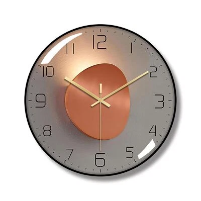 ERGOCAR Wall Clock Art Deco Wall Clock Non-Ticking Silent Modern Metal Wall Clock Sui...