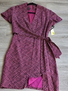 Spencer Jeremy Women's Multicolor 100% Silk Wrap Short Dress.  Sz 8 - Picture 1 of 17