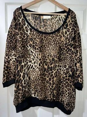 Top Bobbie Brooks Mujer Estampado Leopardo Negro y Marrón Talla 2X Foto 1 de 4