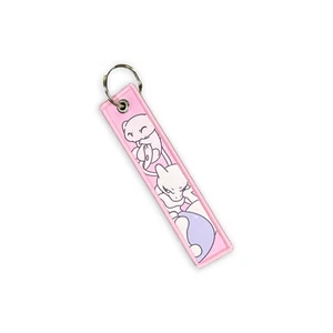 Mew and Mewtwo Keychain | Custom Drawn Pokemon Jet Tag Car Truck Key Motorcycle - Picture 1 of 4