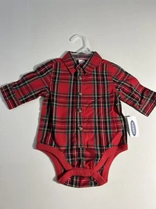 Old navy Boys NWT Button Down Shirt Size 0-3M - Picture 1 of 5