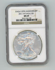 2011 W EAGLE BURNISHED SILVER EAGLE S$1 25th Anniversary NGC MS69 - Brown Label