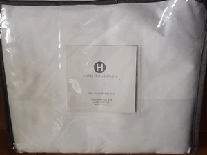 Hotel Collection Italian Percale 4 pcs Cal King sheet set 600tc cuff White $500 - Picture 1 of 3