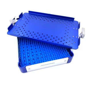 blue color ophthalmic ENT instruments disinfection tary sterilization tray case - Picture 1 of 3