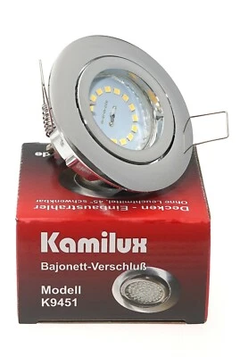 LED Einbaustrahler Bajo 230Volt GU10 Leuchtmittel step-dimmbar 5W Einbauleuchte - Bild 1 von 4