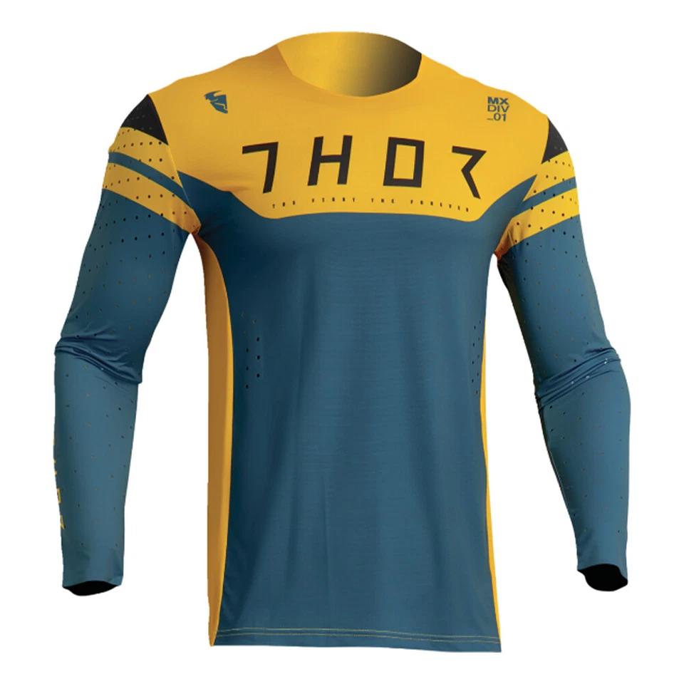 Thor Prime Rival Teal and Yellow MX Off-Road Jersey Men's Size MD - Image 1 of 1