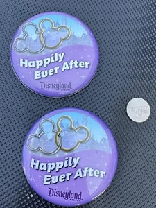 Walt Disney Disneyland Happily Ever After Pins 3" buttons (Set Of 2) - Picture 1 of 4