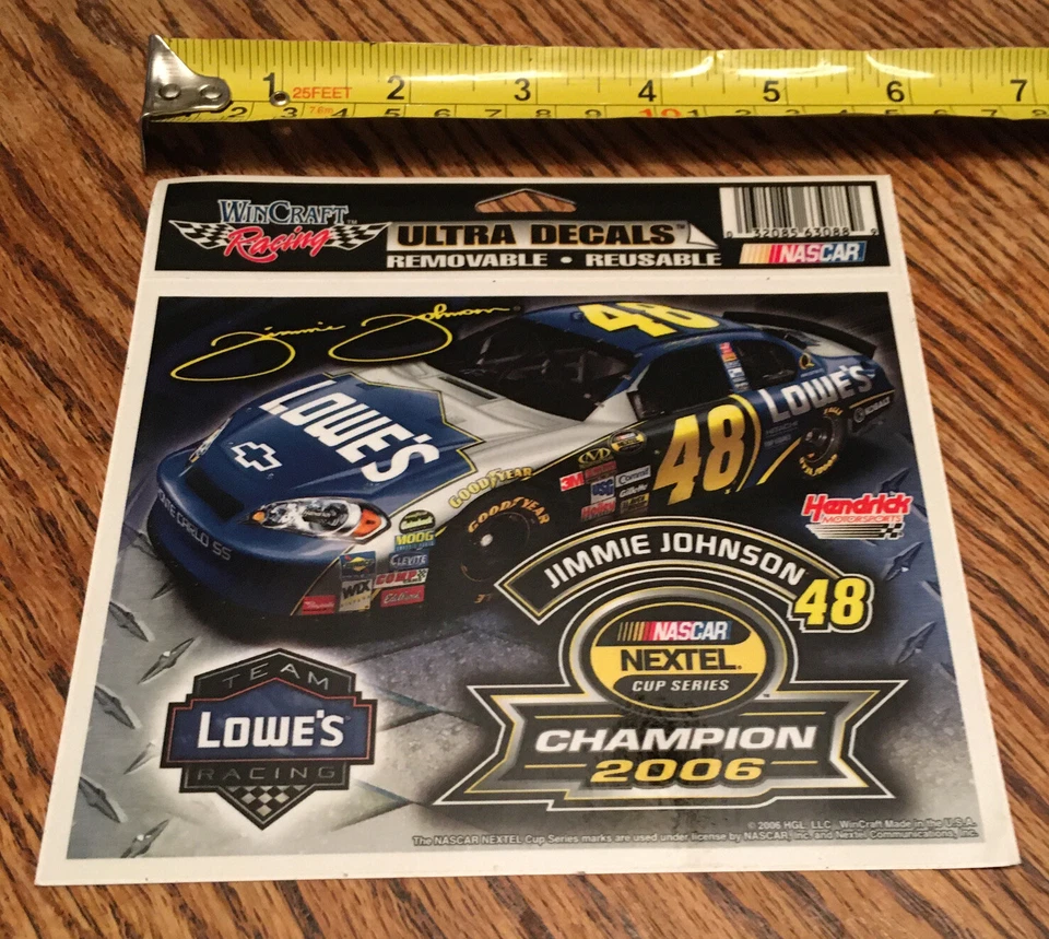 Calcomanía Jimmie Johnson 2006 NASCAR Champion Ultra Foto 1 de 1