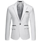 Men's Tuxedo Jacket Notched Lapel One Button Suit Blazer Dinner Wedding Prom UK