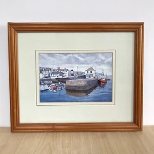 Falmouth Quay Harbour Art Print Framed by Tim Fisher 28x23cm Cornwall Coast - Picture 1 of 12
