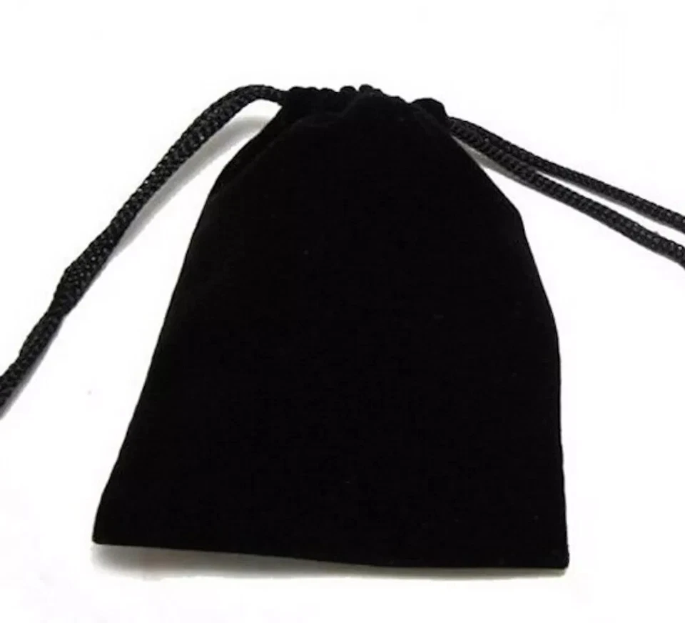 Black Velvet Coin and Jewelry Gift Bag 4" x 3.5" Drawstring Pouch - Image 1 of 1
