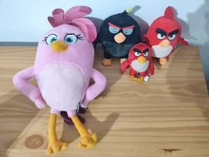 Angry Birds 2 Soft Toy Bundle Black Bomber Pink Stella Red Bird Plush x 4 - Picture 1 of 15