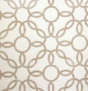 Phillip Jeffries PJ 5171 Circle Ring Metallic Gold on Ivory Manila Hemp 36" 8YDS - Picture 1 of 6