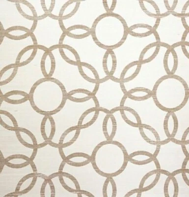 Phillip Jeffries PJ 5171 Circle Ring Metallic Gold on Ivory Manila Hemp 36" 8YDS - Image 1 of 4