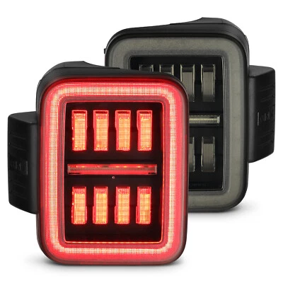 Fit 19-24 Jeep Gladiator JT NOVA-Series Prismatic LED Tail Lights Alpha-Black - Image 1 of 4