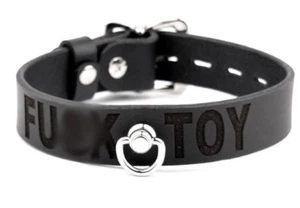 DELUXE BLACK Beautiful Customizable Engraved 'F**k Toy' Collar HOT Col25EngBlk - Bild 1 von 6
