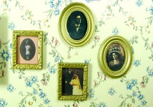 Vintage 4pcs 1:12 Dollhouse Miniature Framed Wall Oil Painting Art Picture Decor - Bild 1 von 12