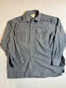 LL BEAN Vintage Grey Chamois Cloth Thick Worker Button Shirt Jacket XL - Picture 1 of 5