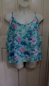 LOTTIE LOVES AQUA MIX LEICHTES POLYESTER KREPP CAMISOLE TOP GRÖSSE 20 NEU MIT ETIKETT - Bild 1 von 7