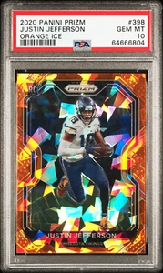 2020 Prizm Justin Jefferson Orange Ice PSA 10 #398 RC - Picture 1 of 2