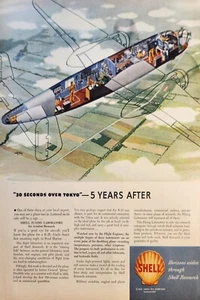 Anuncio vintage de Shell Oil Company 1947 30 segundos sobre Tokio 5 años después - Imagen 1 de 1