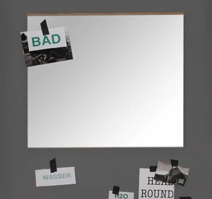Bad Spiegel Badezimmerspiegel mit Eiche 60 x 55 cm Badezimmer Wandspiegel SetOne - Bild 1 von 4