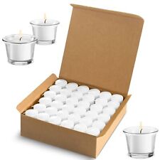 White Unscented Votive Candles - 10 Hour Burn time - Set of 72 for Dinner, We...