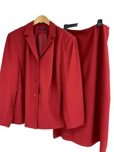 Womens Karen Scott Midi Skirt Suit Two-Piece set Red Size 20W/22W 1095 - Picture 1 of 11