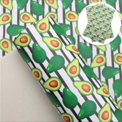 Avocado Avocados FAUX LEATHER SHEET 8.75" X 12" 1107644 Stripe LITCHI TEXTURE