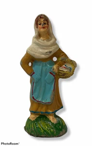 07280 Pastorello Presepe - Statuina in pasta - Donna con cesta - h cm 10.5 - Picture 1 of 6