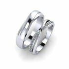 Engagement Couple Band 0.18 Carat Real Diamond Solid 950 Platinum Size 5 6 7 8 9