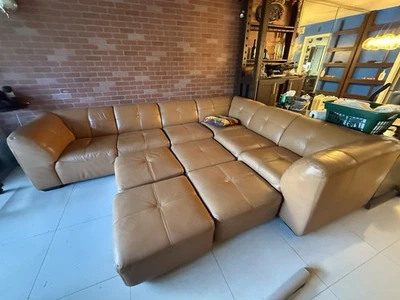 Leather Living Room Set 4 Pieces And 4 Ottoman - Image 1 of 4