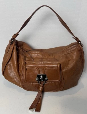 Bolso de hombro holgado Francesco Biasia de cuero de becerro marrón camel vintage Y2K Foto 1 de 4