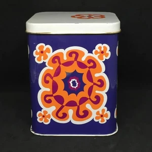 Vintage Tin Funky Pattern Scandi/UK - Picture 1 of 5
