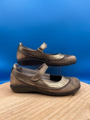 Naot Mary Jane Women's Sz 7-7.5/EU38 Brown/Gold Leather Adjustable Strap Comfort - Image 1 of 4