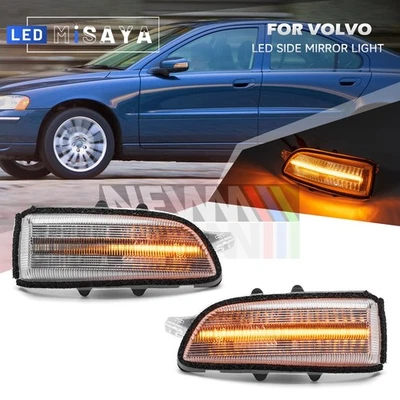 Sequential Clear LED Side Mirror Turn Signal Light For Volvo C30 S60 S80 V50 V70 - Image 1 of 4